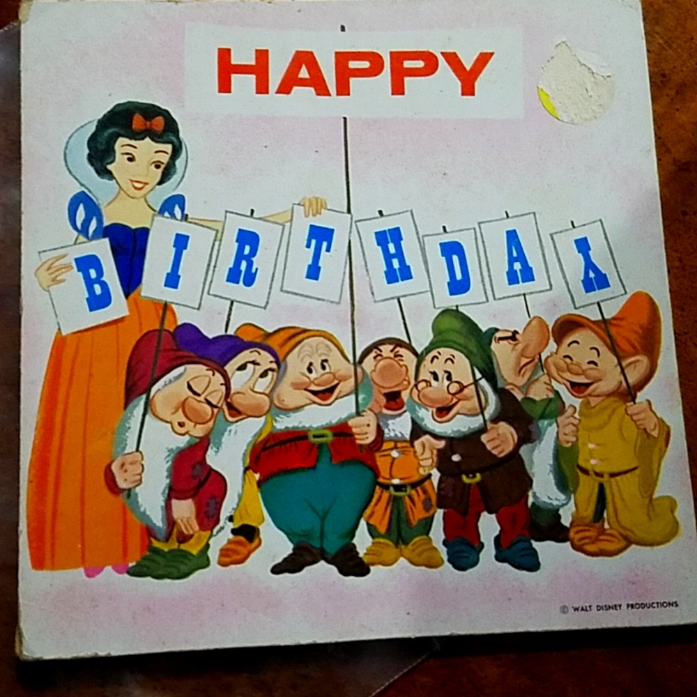 1964 Snow White Birthday card with record
